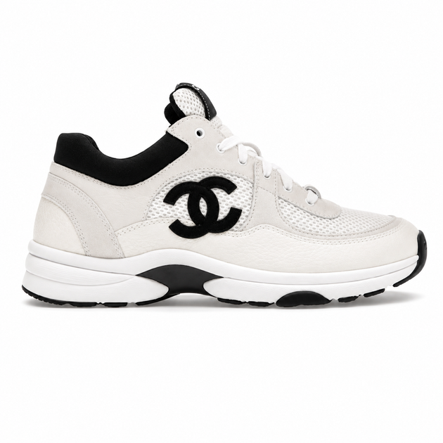 Chanel Low daim blanc/noir